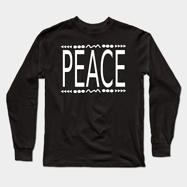 Peace in White Long Sleeve T-Shirt by MarieStar